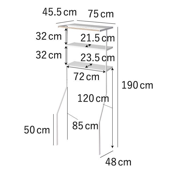 山崎実業 立て掛けランドリーシェルフ タワー tower | バスグッズ・タワーシリーズ