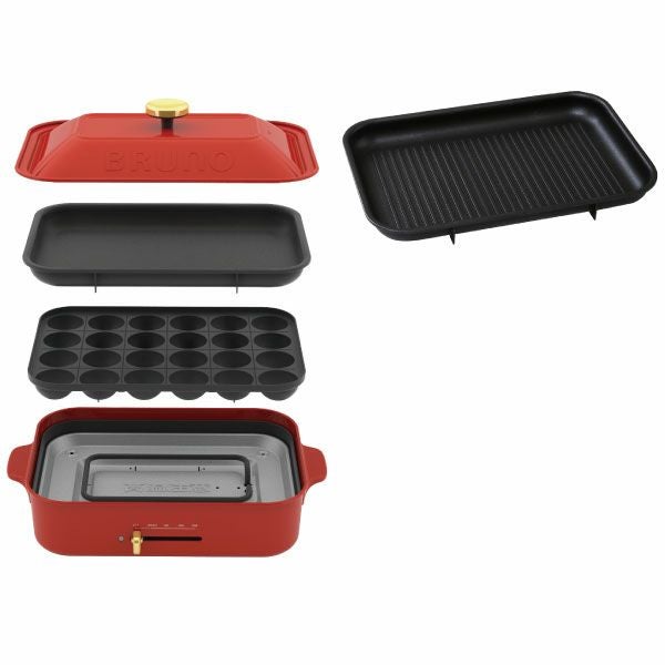 BRUNO ブルーノ コンパクトホットプレート グリルプレートセット 本体