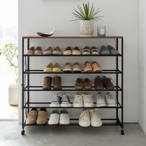 山崎実業 天板付きシューズラック tower