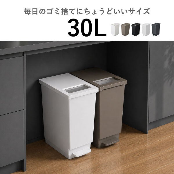 プッシュ&ペダル ダストボックス 30L | インテリア雑貨・ゴミ箱