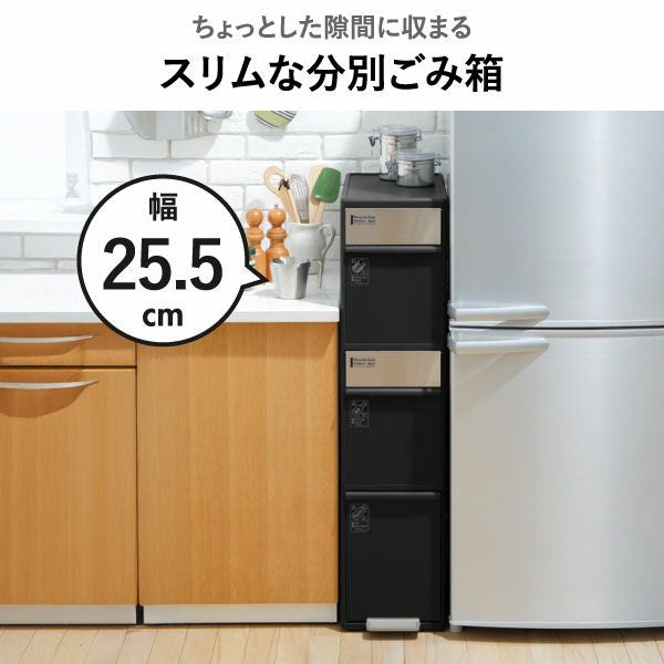 分別スイングステーション 3段 リバーシブル木天板付き | インテリア雑貨・ゴミ箱