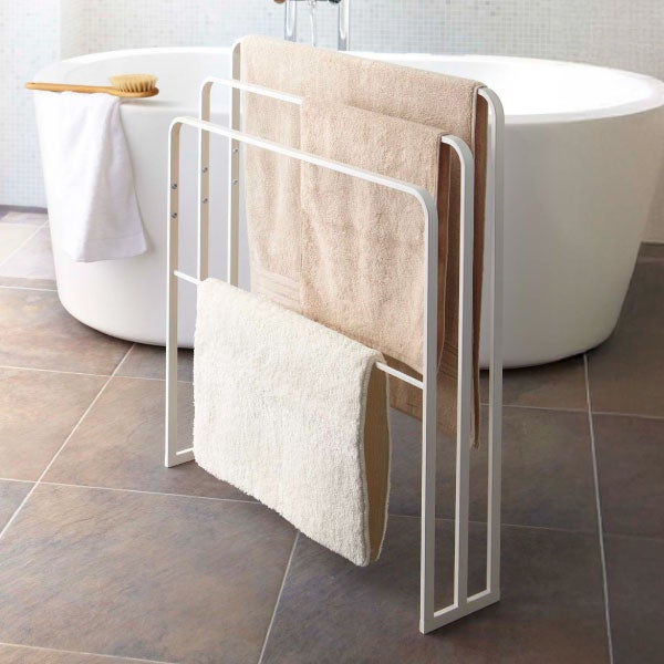 山崎実業 横から掛けられる バスタオルハンガー 3連 タワー tower | バスタオルハンガー・タワーシリーズ
