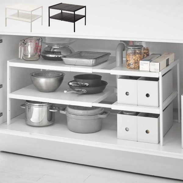 山崎実業 伸縮シンク下ラック 2段 タワー D40 tower | シンク下収納