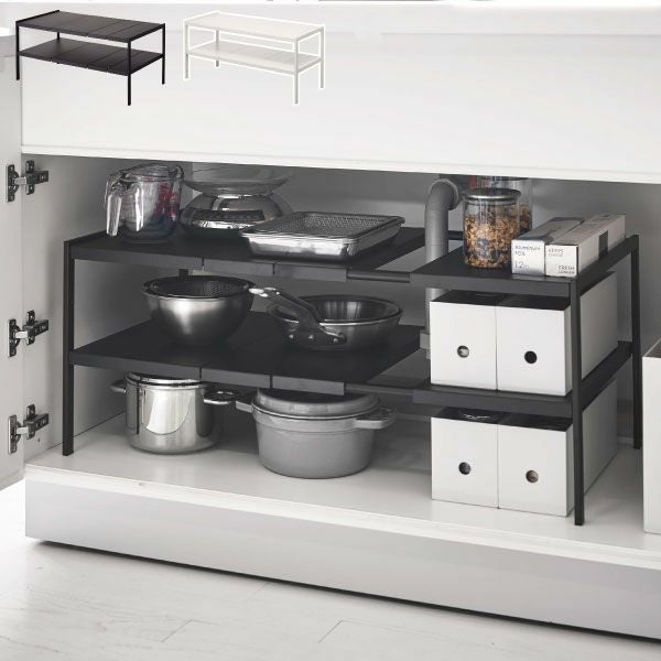 山崎実業 伸縮シンク下ラック 2段 タワー D30 tower | シンク下収納