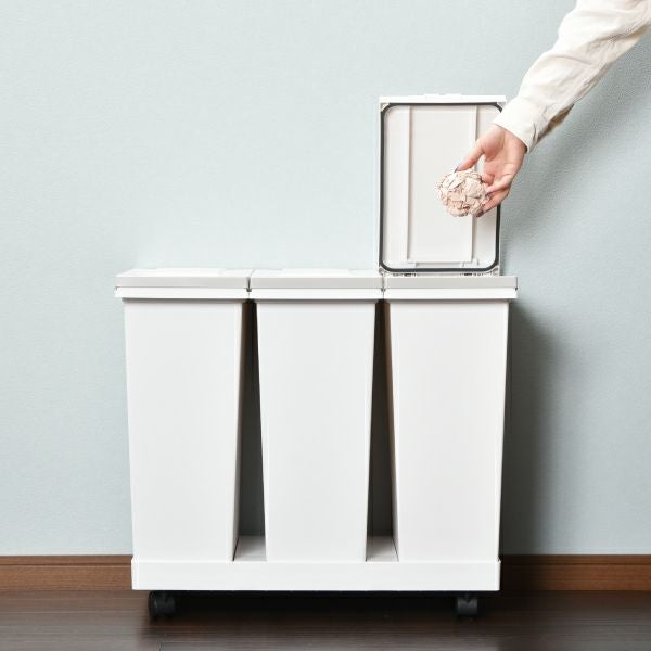 密閉プッシュ横型3分別ワゴンペール | インテリア雑貨・ゴミ箱 | モノ