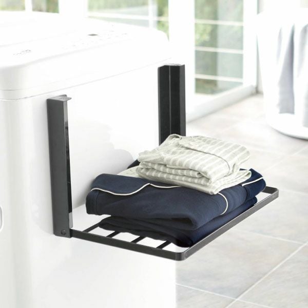洗濯機横マグネット折り畳み棚