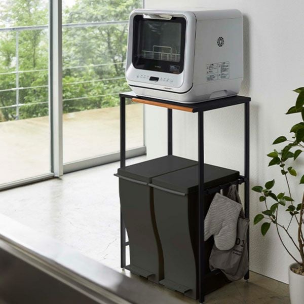 山崎実業 伸縮ゴミ箱上ラック タワー tower | キッチン収納・タワー