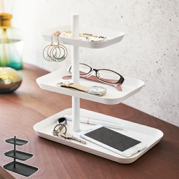 山崎実業 アクセサリー3段トレー タワー tower | インテリア雑貨