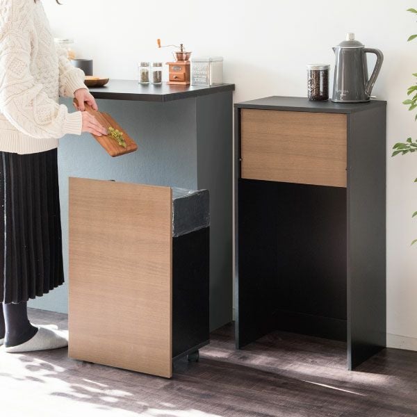 木目調キャスターダストボックス | ゴミ箱・インテリア雑貨 | モノ