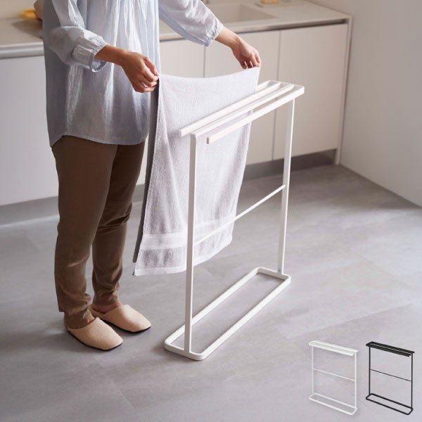 山崎実業 横から掛けられるバスタオルハンガー タワー スリム tower | バスグッズ・タワーシリーズ