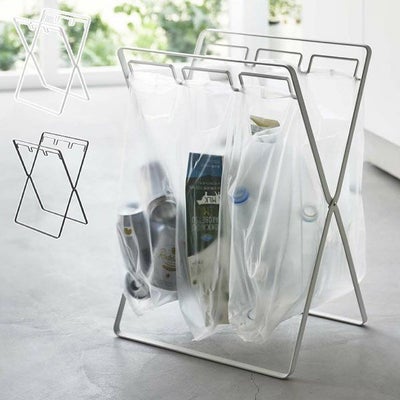 山崎実業 レジ袋3連&45Lゴミ袋スタンド タワー tower 2個セット 