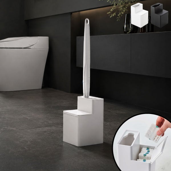 山崎実業 替えブラシ収納付き流せるトイレブラシスタンド タワー tower | トイレ雑貨・タワーシリーズ