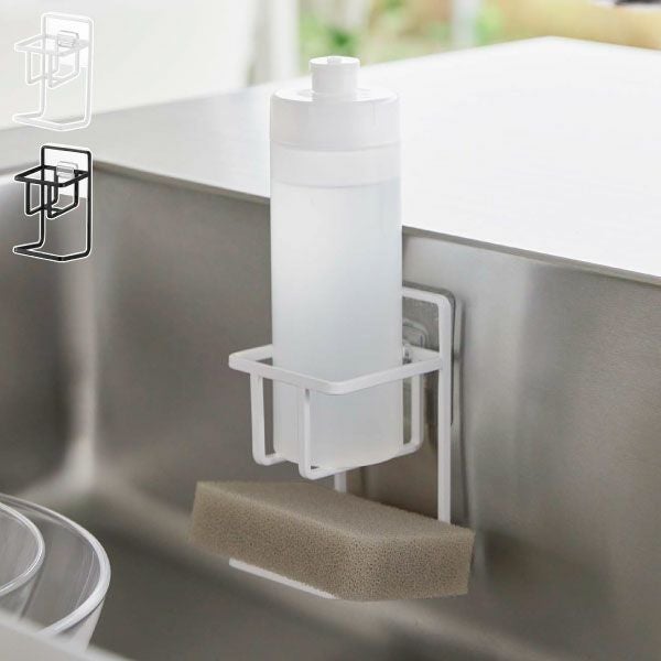 山崎実業 フィルムフックスポンジ＆ボトルホルダー タワー tower | キッチン雑貨・タワーシリーズ