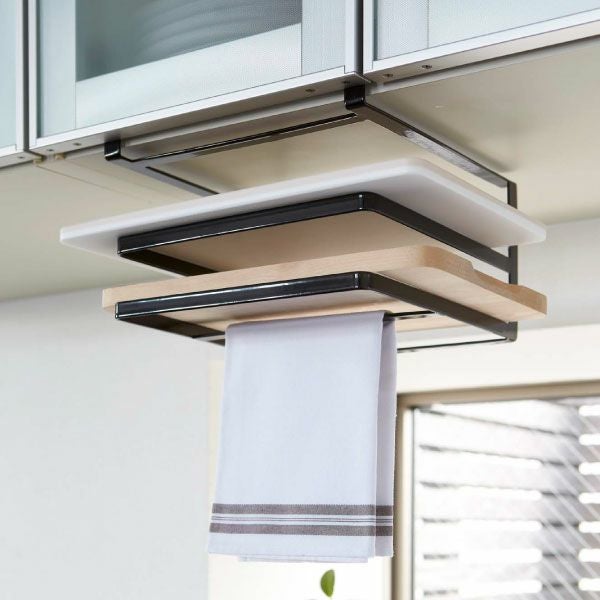 山崎実業 戸棚下まな板&布巾ハンガー タワー tower | キッチン雑貨・タワーシリーズ