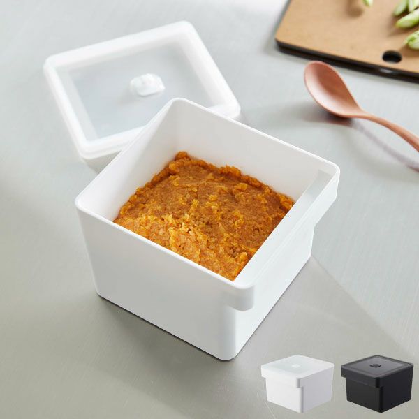 山崎実業 みそパックごと収納ハンドル付き密閉フードコンテナ タワー