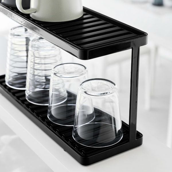 山崎実業 トレー付きジャグボトル＆グラススタンド タワー 2段 tower | キッチン雑貨・タワーシリーズ