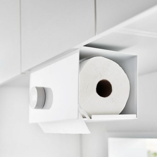 山崎実業 片手でカット戸棚下キッチンペーパーホルダー　タワー　カバー付き　L | キッチン雑貨・タワーシリーズ