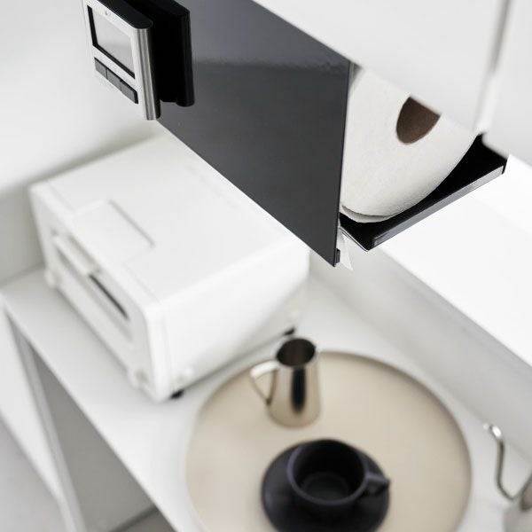 山崎実業 片手でカット戸棚下キッチンペーパーホルダー　タワー　カバー付き　L | キッチン雑貨・タワーシリーズ