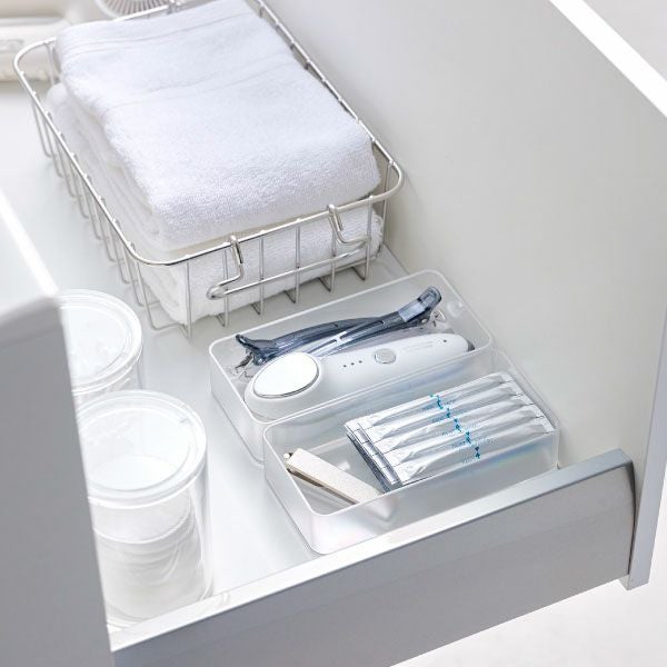 山崎実業 底がクリア 縦横重ねられる引き出し 整理収納ケース　tower M 2個組 | キッチン雑貨・タワーシリーズ