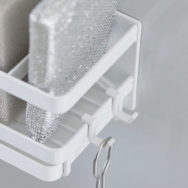 山崎実業 マグネットスポンジ&ディスペンサーラック トレー付き タワー tower | キッチン雑貨・タワーシリーズ