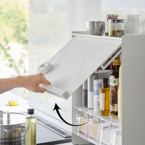 山崎実業 前が開く 隠せる調味料ラック タワー tower | キッチン雑貨