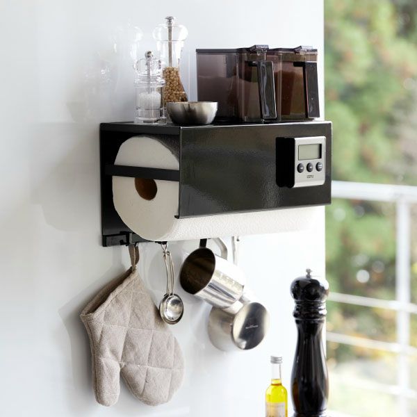 山崎実業 マグネットトレー付きキッチンペーパーホルダー タワー tower | キッチン雑貨・タワーシリーズ