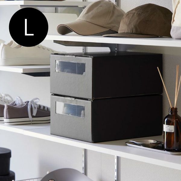 山崎実業 窓付きシューズボックス タワー 2個組 L tower | キッチン