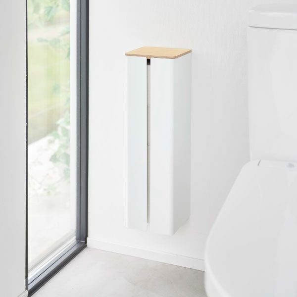 山崎実業 石こうボード壁対応隠せるトイレットペーパーホルダー タワー tower | トイレ雑貨・タワーシリーズ