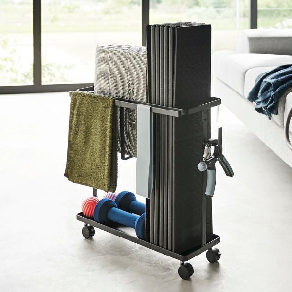 山崎実業 キャスター付きフィットネスグッズ収納ラック タワー tower | インテリア雑貨・タワーシリーズ