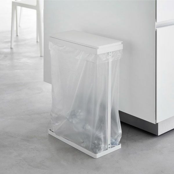 山崎実業 スリム蓋付き分別ゴミ袋ホルダー タワー 45L 横開き tower | インテリア雑貨・タワーシリーズ・ゴミ箱
