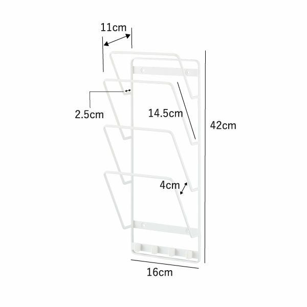  山崎実業 石こうボード壁対応ウォールタブレットホルダー タワー 4段 tower | タブレットスタンド・タワーシリーズ