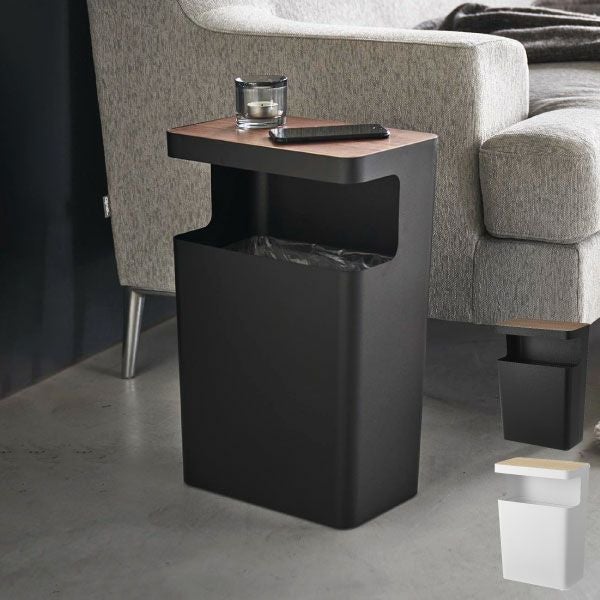 山崎実業 天板付きトラッシュカン リン 角型 | インテリア雑貨・ゴミ箱