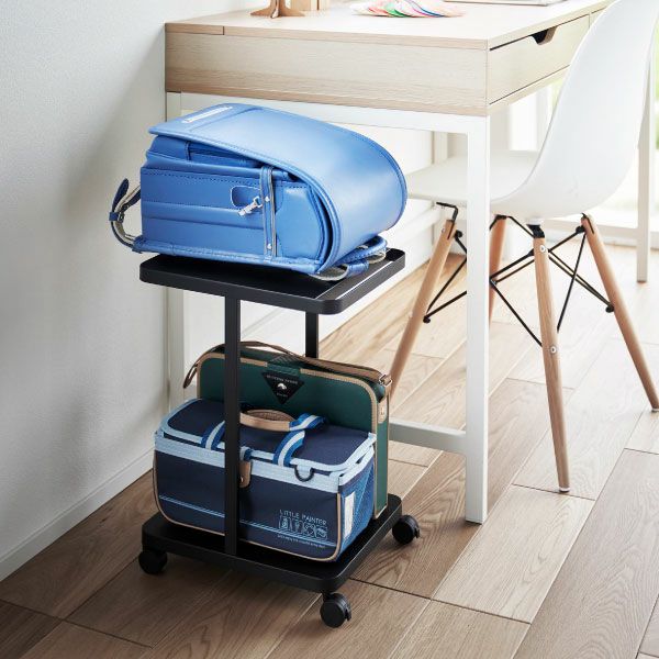 山崎実業 ランドセル収納ラック タワー キャスター付き 2段 tower | インテリア雑貨・タワーシリーズ