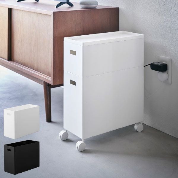 山崎実業 蓋付き収納ボックスワゴン用追加ボックス タワー L tower