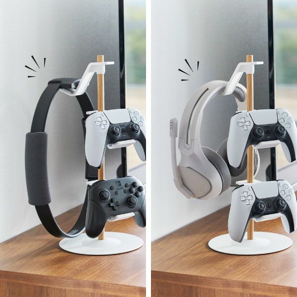山崎実業 置台が動くゲームコントローラー収納ラック タワー tower