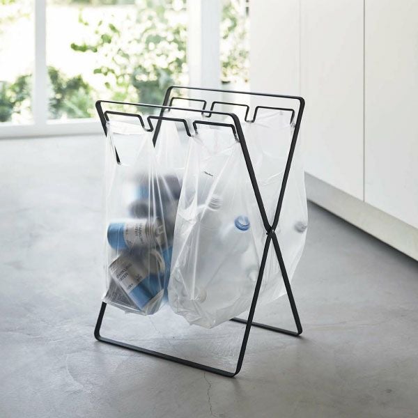 山崎実業 レジ袋3連&45Lゴミ袋スタンド タワー tower 2個セット