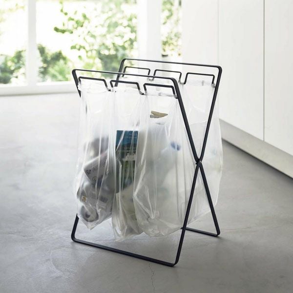 山崎実業 レジ袋3連&45Lゴミ袋スタンド タワー tower 2個セット | インテリア雑貨・ゴミ箱