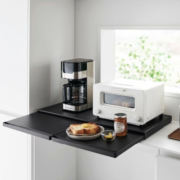 キッチン家電下スライドテーブル タワー W80 ブラック 山崎実業 キッチン家電下スライドテーブル タワー W80 tower