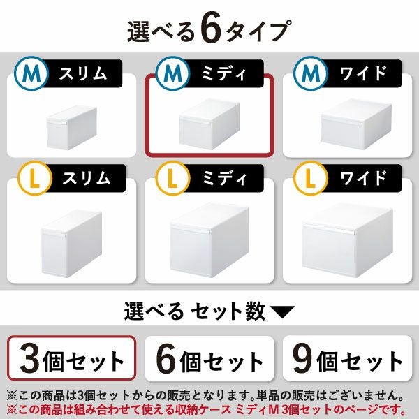 like-it ライクイット 組み合わせて使える収納ケース ミディM MOS-02L