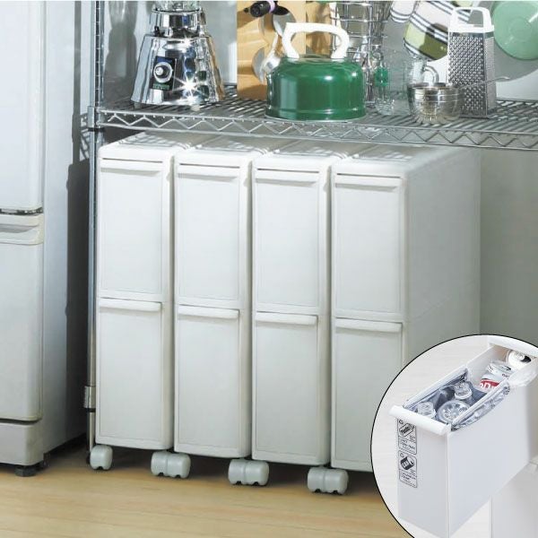 like it ライクイット 分別引き出しステーション ワイド2段キャスター