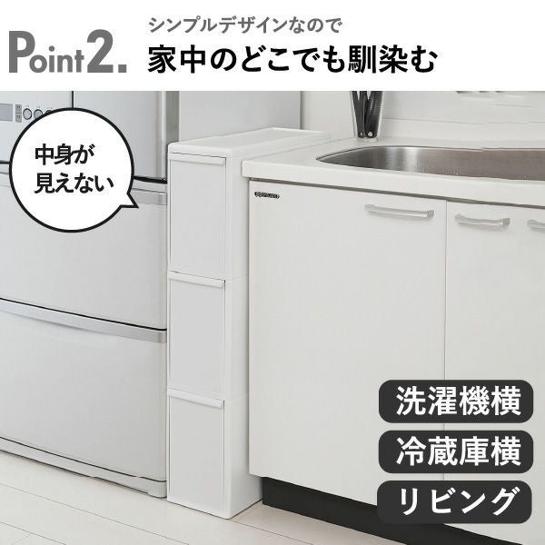 like it ライクイット 分別引き出しステーション スーパースリム2段キャスター付き | インテリア雑貨・ゴミ箱