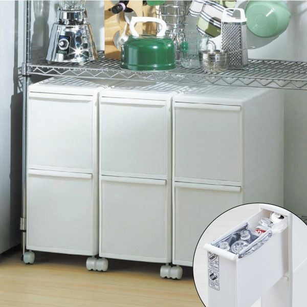 like it ライクイット 分別引き出しステーション ワイド2段キャスター