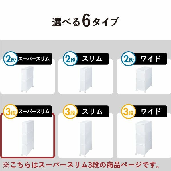 like it ライクイット 分別引き出しステーション スーパースリム3段キャスター付き | インテリア雑貨・ゴミ箱