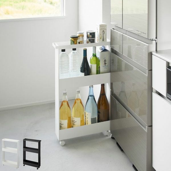 山崎実業 キャスター付きスリムワゴン タワー 3段 tower | キッチン