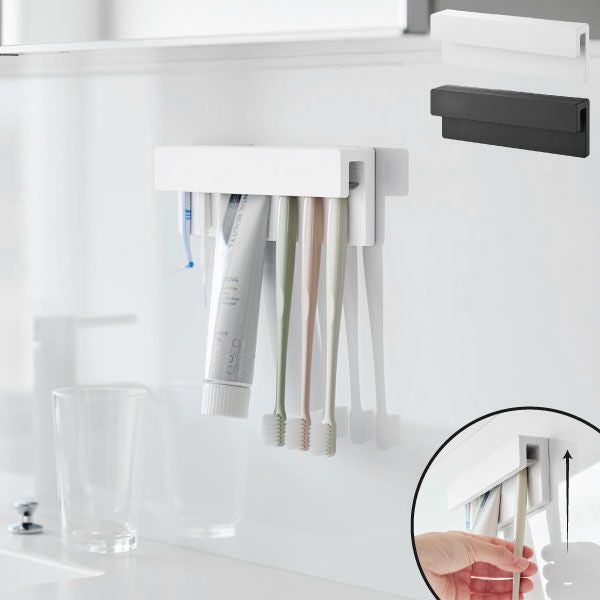 山崎実業 フィルムフック差し込み式歯ブラシ＆チューブホルダー タワー