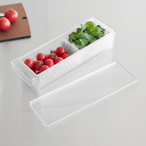 山崎実業 冷蔵庫中ザルボウル タワー 蓋＆仕切り付き tower | キッチン雑貨・タワーシリーズ