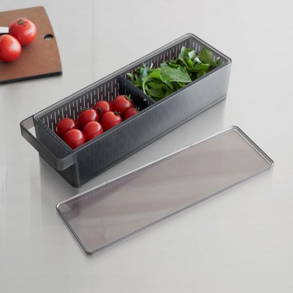 山崎実業 冷蔵庫中ザルボウル タワー 蓋＆仕切り付き tower | キッチン雑貨・タワーシリーズ