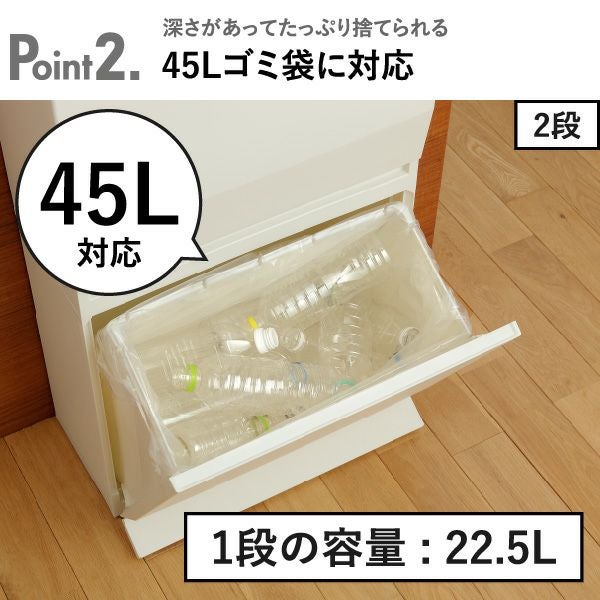 SOLOW 通路で使えるペダル分別ストッカー 2段 | インテリア雑貨・ゴミ箱