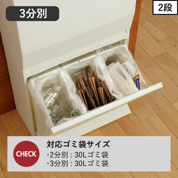 SOLOW 通路で使えるペダル分別ストッカー 2段 | インテリア雑貨