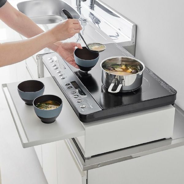 山崎実業 IHクッキングヒーターラック タワー 引き出し&スライドテーブル tower | キッチン雑貨・タワーシリーズ